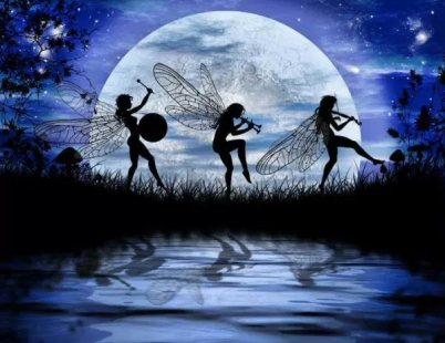 Fairy Moon Dance by Julie Fain (Juliefainart.com)